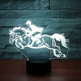 thumbnail image 3 of ® Carreras de caballos Luz nocturna LED 3D Lámpara de ilusión de 7 colores Regalo de cumpleaños de Navidad Lámpara de decoración de juguetes, 3 of 5