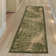 thumbnail image 3 of Liora Manne  Carmel Fronds Indoor/Outdoor Rug Green 1'11" x 7'6" 8' Runner Indoor,Outdoor,Runner Kitchen,Patio,Dining Room Tan,Green Rectangle,Runner, 3 of 7