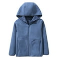 thumbnail image 2 of YUSIM Girls Fleece Jackets with Hood- Warm Casual Midweight Zip Up Kids Thick Winter Coats Blue Size 6, 2 of 5