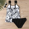 thumbnail image 4 of Flowy Ruffle Tankini Swimsuits for Women Plus Size Summer 2 Piece High Waist Bathing Suits Ladies Modest Swimwear White, XL, 4 of 6