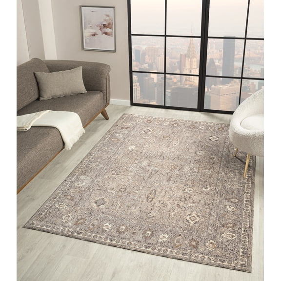 United Weavers Utopia Roseau Contemporary Abstract Accent Rug, Grey, 1'10" x 3'