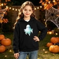 thumbnail image 5 of BRGZLK Toddler Boys Girls Halloween Sweatshirt Stylish Cute Pumpkin Ghost Long Sleeve Fleece Pullover Hoodies Crewneck Comfortable Shirt Tops with Pockets Black A 3-4 Years, 5 of 9