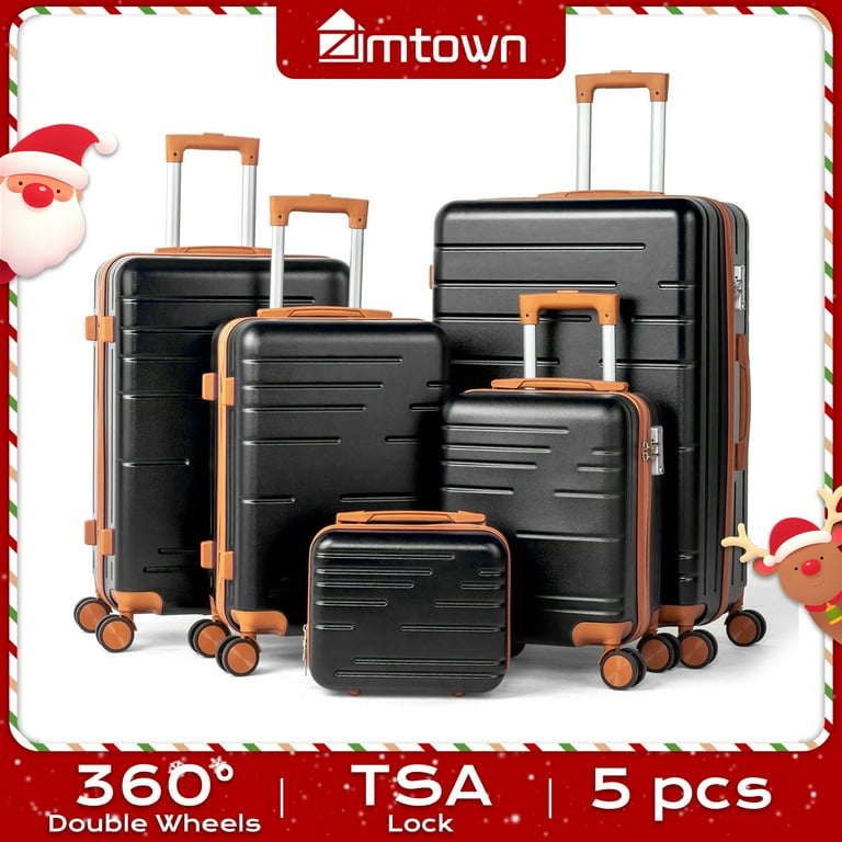 Zimtown Luggage 5 Piece Sets ABS Hardside Luggage Suitcase Set