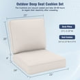 thumbnail image 6 of Feishominoo 23" x 24" x 4" Outdoor Back and Seat Cushions Set of 4, 8-Piece Replacement Deep Seating Cushions for Patio Furniture, Beige, 6 of 6