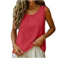thumbnail image 5 of Tank Tops for Women Solid Color Sleeveless Crew Neck Trendy Casual Dressy Pullover Shirt Workout Blouses, 5 of 7
