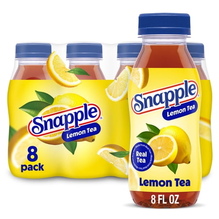 Snapple Lemon Tea, 8 fl oz recycled plastic mini bottle, 8 pack
