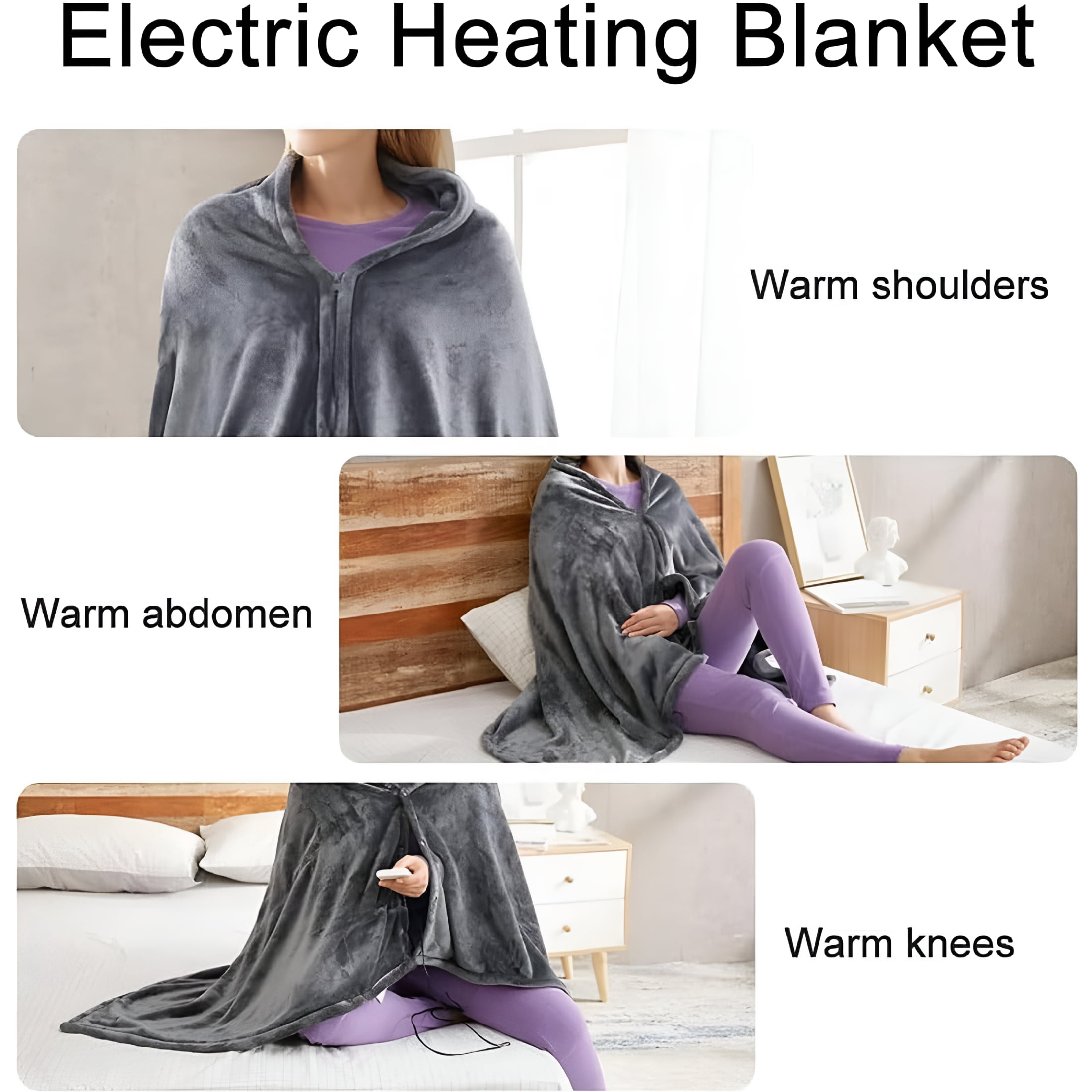 HIBIBUD Cordless Outdoor Throw Blanket,Heated Blanket Battery Operated,Cordless Heated Blanket,Wearable USB Heated Blanket,On The Go Cordless Heated Throw,Portable Cordless Heated Throw Shawl