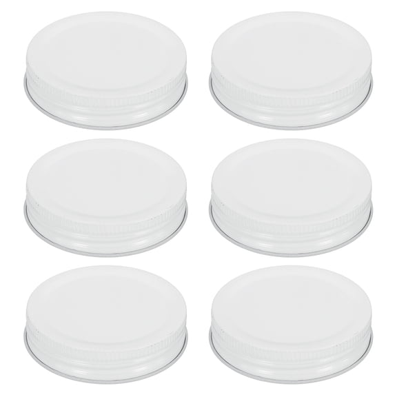 6pcs Mason Jar Lids 2.76" Tinplate Leak-proof Mason Canning Covers, White