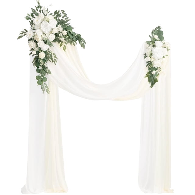 Kit de flores artificiales en forma de arco para boda, Ling's Moment, paquete de 4