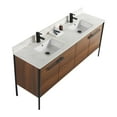 thumbnail image 3 of Fine Fixtures Oakville 72 in. W x 20 in. D x 33 in. H Bathroom Vanity in Walnut Ebony with White Ceramic Sink - Black hardware, 3 of 8