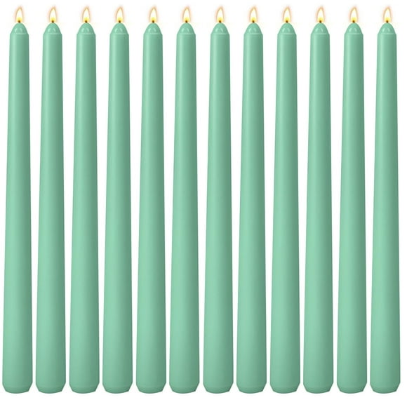 Velas Sihuida 25 cm Verde Esmeralda Paquete de 12 Sin Aroma