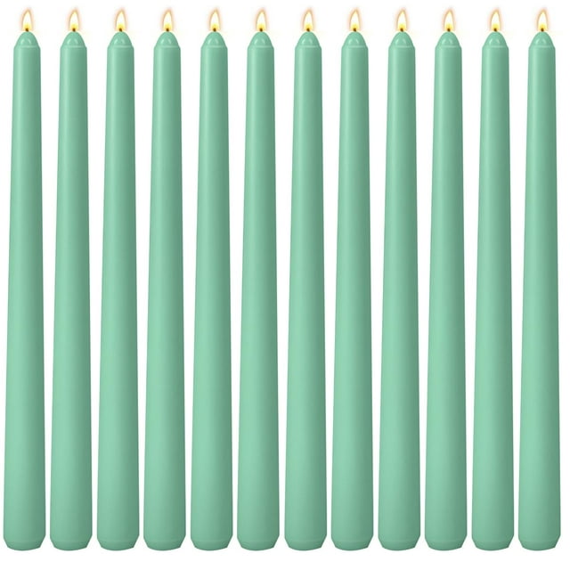 Velas Sihuida 25 cm Verde Esmeralda Paquete de 12 Sin Aroma
