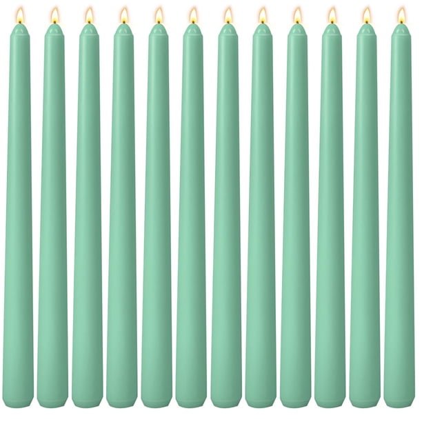 Velas Sihuida 25 cm Verde Esmeralda Paquete de 12 Sin Aroma