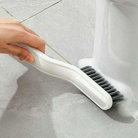 

Cleaning Brush V-shaped Bristles Hanging Hole Ergonomic Design Labor-saving 2-in-1 Multipurpose Bathroom Tile Floor Gap Cleaning Brush Daily Use