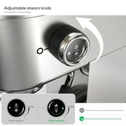 HiBREW 20 Bar Semi Automatic Espresso Machine for Home, Stainless Steel Coffee Maker with Steam Wand H10B