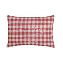 Christmas Checkered, Merry Lumbar Pillow Cover, 12" x 24" Red Cotton Pillowcase, Farmhouse Letters And Words Holiday Decor Oblong Pillow Cover For Sofa Couch, Living & Bed Room - Holiday Merry