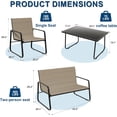 thumbnail image 5 of ASJMR 4 Pieces Outdoor Furniture, Patio Sets with 2 Textilene Chair, Loveseat and Coffee Table for backyard, Balcony, Black, 5 of 8