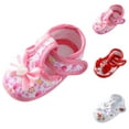 thumbnail image 3 of Newborn Baby Girl Sandals Comfort Premium Summer Shoes with Flower Bowknot Decoration Anti Slip Rubber Sole Toddler Shoes Flat Outdoor Beach Footwear (3-6 Months, Pink), 3 of 8