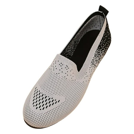 QYZEU Sneakers for Women Wide Sandals Large Size Lightweight Soft Bottom Casual Shoes Female 2024 Autumn Winter New Non Slip Comfortable Flat Ladies Shoes Silver 42