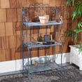thumbnail image 2 of SAFAVIEH Torus Solid Rustic Outdoor Patio 3-Tier Shelf, Antique Blue, 2 of 11
