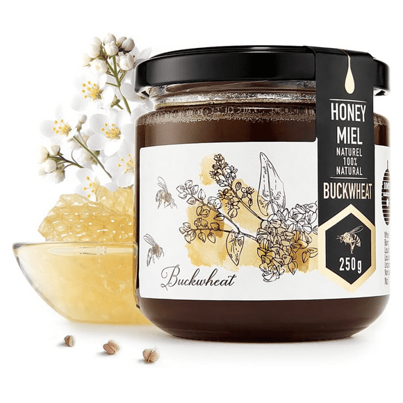 HONIGMA Buckwheat Honey | Ukrainian | Pure | Unpasteurized | Unfiltered | Raw | Miel sarrasin(250g/8.8oz)