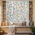 thumbnail image 2 of Teal Orange Eucalyptus Kitchen Curtains 63 Inch Length, Weeping Botanical Leaves Tiers Curtains for Living Room Berdoom Bathroom, Light Filtering Drapes Rod Pocket Window Treatment 2 Panels 42"Wx63"L, 2 of 8