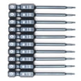 thumbnail image 2 of 10pcs 1/4 Inch Hex Shank Magnetic Screwdriver Bits Set 65mm S2 Alloy Steel Hex Head Screwdriver Bits Professional Chamfered Ended Security Bit Tamper Proof Screw Tool Hand Tool H6.3x65mmxTS6, 2 of 8