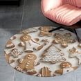 thumbnail image 4 of Christmas My Favorite Gingerbread Cookies Round Carpet Circle Rug Outdoor Patio Area Rug Washable Large Area Rugs Hallway Room Decor Fitness Mats, 4 of 8