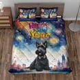 thumbnail image 2 of Happy New Year with Scottish Terrier Fireworks Holiday Xmas Winter 2025 Quilt Bedding Set Scottie Dog Lover Gifts 1 Blanket Bed Cover 2 Pillowcases - 00025, 2 of 5