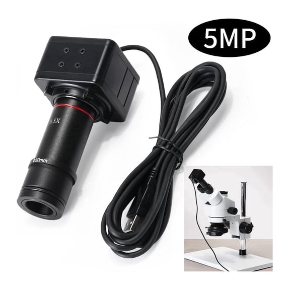 Hayear 5MP USB2.0 Camera Electronic Digital Eyepiece Microscope Camera for Adults Kids ，UVC Driver-free Measurement Camera for Soldering PCB Repair，Metal Body