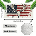 thumbnail image 2 of 1 Pcs 2D Flat License Plate Covers & Frames, Deer Skull with American Flag For Decorative Front, Waterproof For Decoration Aluminum License Plate Covers & Frames Cover For Men Women, 12" X 6", 2 of 7