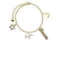 thumbnail image 2 of Delight Jewelry Silvertone Flat Scottie Dog Goldtone Dream Big Charm Bracelet, 7.5+2" Extender, 2 of 4