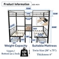 thumbnail image 2 of Twin Size Loft Bed with Table Sets, Transformable To Twin Over Twin Bunk, Metal Construction Loft Bed with Guardrails and Two Drawers, 2 of 11