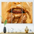 thumbnail image 2 of Designart ' Close Up Of Female Lips With Bright Golden Makeup i ' Modern Canvas Wall Art Print, 2 of 3
