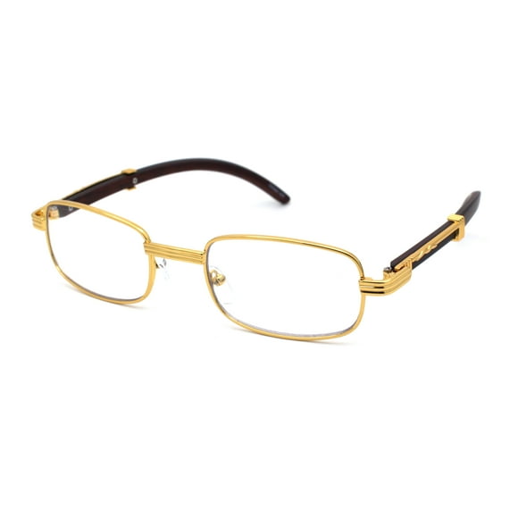 SA106 Gold Art Nouveau Vintage Style Rectangular Metal Frame Eye Glasses