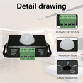 thumbnail image 2 of Capteur de Mouvement LED 12V/24V DC, Interrupteur Infrarouge Sans Fil pour Ampoules, 2 of 8