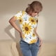 thumbnail image 3 of Balery Sunflowers Body de cuello redondo de manga corta para mujer Tops de manga corta Tops básicos-Medium, 3 of 7