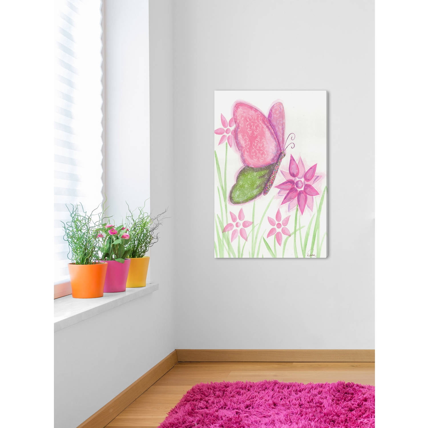 Marmont Hill "1 Butterfly" by Reesa Qualia Painting Print on Wrapped Canvas