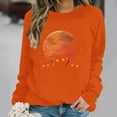 thumbnail image 2 of Idoravan Womens Tops Long Sleeve Shirts for Women Women's Loose And Casual Halloween Printed Long-sleeved Round-neck Capless Sweater Orange XL, 2 of 6