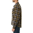 thumbnail image 2 of Men's Smith's Workwear Regular-Fit Buffalo Plaid Two-Pocket Flannel Button-Down Shirt Color: Heather Warm Olive Size: XXL, 2 of 5