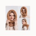thumbnail image 1 of Gorro de invierno para mujer con capucha, pelusa para la cara, para mantener el calor, estilo grueso, bufanda para el cuello, gorro con capucha, gorro de punto, calentador de cuello de Cachemira Sincero Hogar, 1 of 6