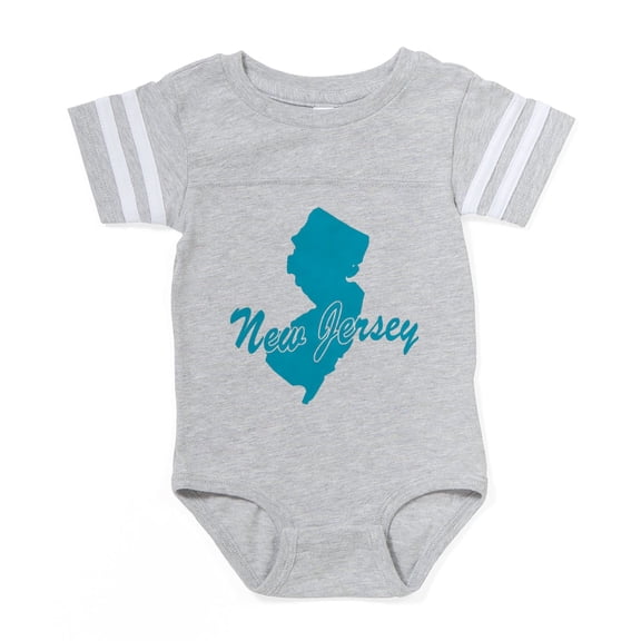 CafePress - 3 New Jersey - Cute Infant Baby Football Bodysuit