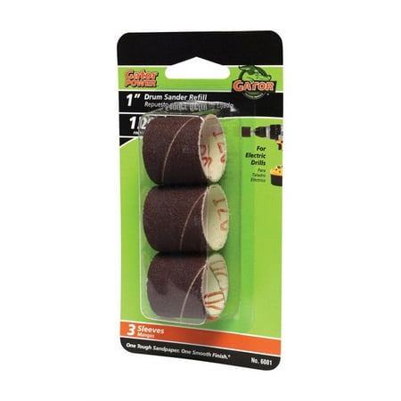 

Gator 1 in. D X 1 in. L Aluminum Oxide Abrasive Sleeve Refill 120 Grit Fine 3 pc