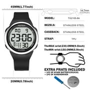Hearkent 8 Alarms and Vibrations Watch Medication Reminder for Deaf or Senior-Friendly Big Number Digital 50m Waterproof Watch