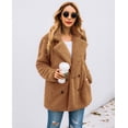 thumbnail image 2 of BAMAIA Manteau Caban Décontracté pour Femmes en Polaire Fausse Fourrure Bouton Chaud Automne Hiver Veste avec Poches, 2 of 8