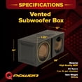 thumbnail image 3 of QPower QBOMB8V Dual 8 Inch Vented Port Subwoofer Sub Box with Bedliner Spray, 3 of 9