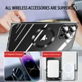 thumbnail image 5 of Compatible with iPhone 15  Case [Compatible with MagSafe] Luxury Clear Plating Magnetic Phone Case Camera Lens Protection Slim Soft Shockproof Cover for Women Girls Men, Black, 5 of 7