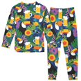 thumbnail image 2 of FORMRS Toddler Unisex Long Sleeve Top and Pants Pajama Set 2-Piece Sleepwear, Sizes 18M-8Y, Colorful Toucans Pattern, 2 of 6