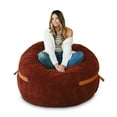 thumbnail image 2 of Big Joe Fuf 5Ft Oversized Foam Bean Bag Chair for Kids, Teens, Adults, Deep Terracotta, Corded Plush, 5 foot Large Reading and Gaming Seat, 2 of 6