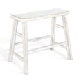 thumbnail image 1 of Rena Bar Height Bench, 33 Inch Rustic White Sand Mahogany Wood Frame, 1 of 6